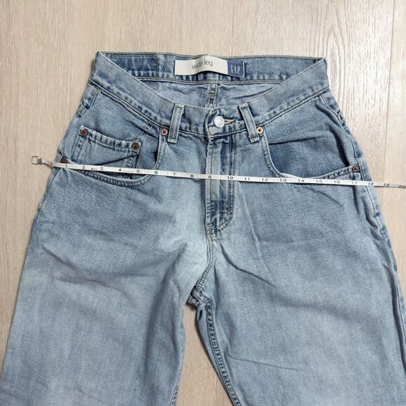 VTG 90s GAP Wide Leg Jeans Made in USA 28x30 Baggy Thrashed Grunge Skater Unisex - Picture 9 of 16